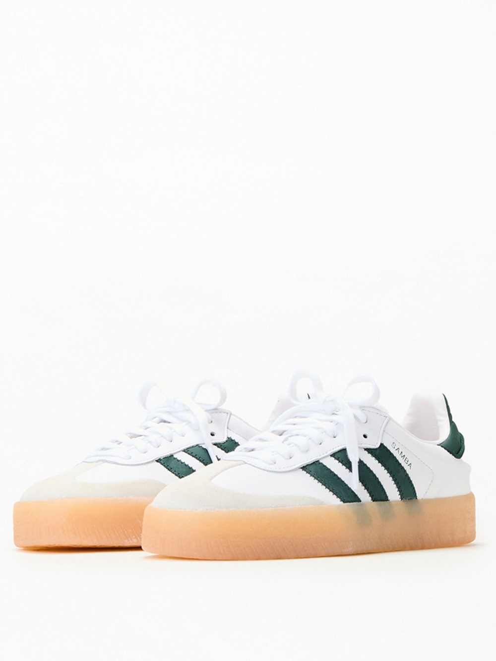Adidas Women’s White & Green Samba Sneakers | Size 6